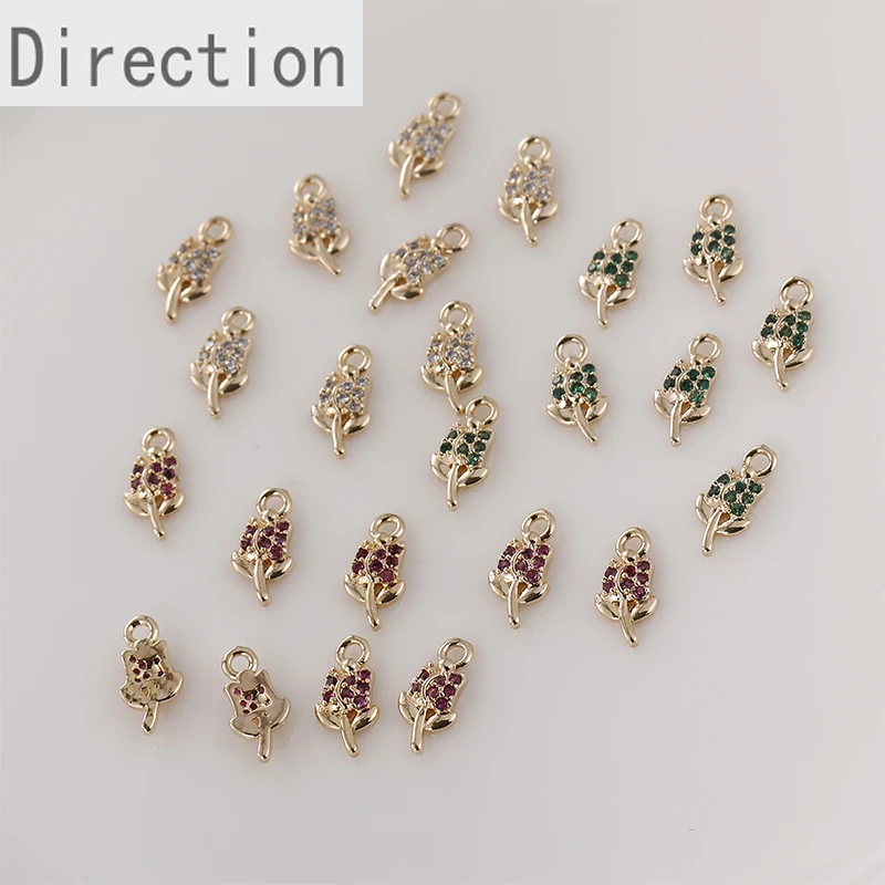 Gold-plated Mini Zircon Tulip Flower Pendant Diy Bracelet End Chain Jewelry Accessory Material
Gold-plated Mini Zircon Tulip Flower Pendant Diy Bracelet End Chain Jewelry Accessory Material