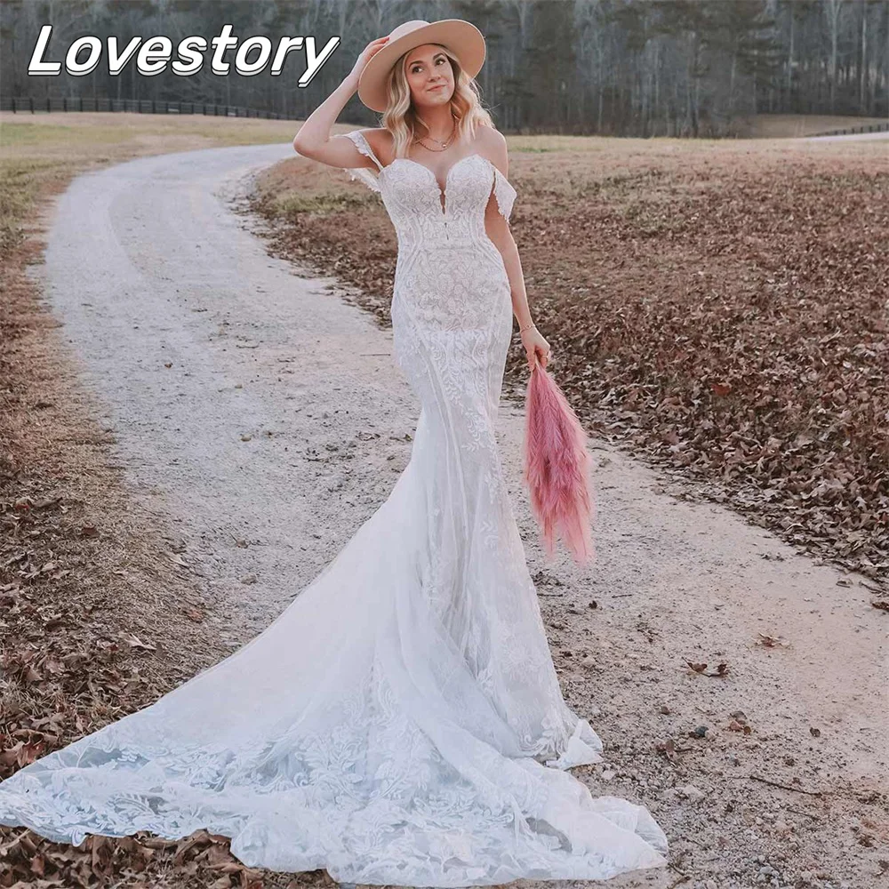 New Exqusite Mermaid Wedding Dresses Sleeveless Bridal Gowns Sweetheart Neck Bride Robes Backless Off Shoulder Vestidos De Novia
New Exqusite Mermaid Wedding Dresses Sleeveless Bridal Gowns Sweetheart Neck Bride Robes Backless Off Shoulder Vestidos De Novia