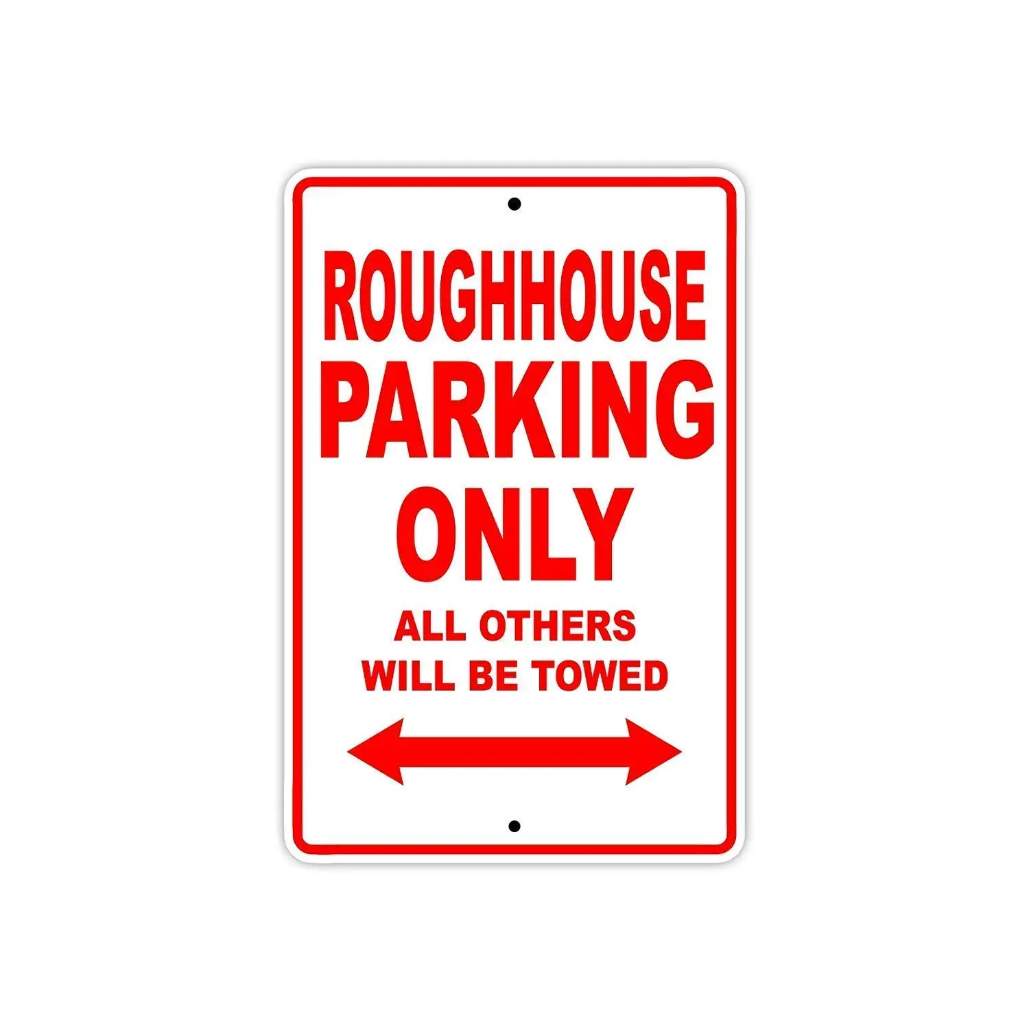 

Metal Tin Sign Wall Decor Man Cave Bar 12 x 8 Inches Genuine Scooter ROUGHHOUSE Parking Only All Others Will Be Towed Motorcycle