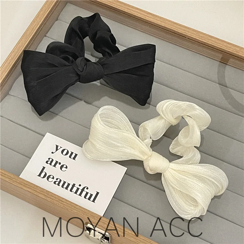 Korean Style Elegant French Style Solid Color Bow Large Intestine Hair Band 2022 New Internet-Famous Hair Band High Sense Rubber 
Korean Style Elegant French Style Solid Color Bow Large Intestine Hair Band 2022 New Internet-Famous Hair Band High Sense Rubber