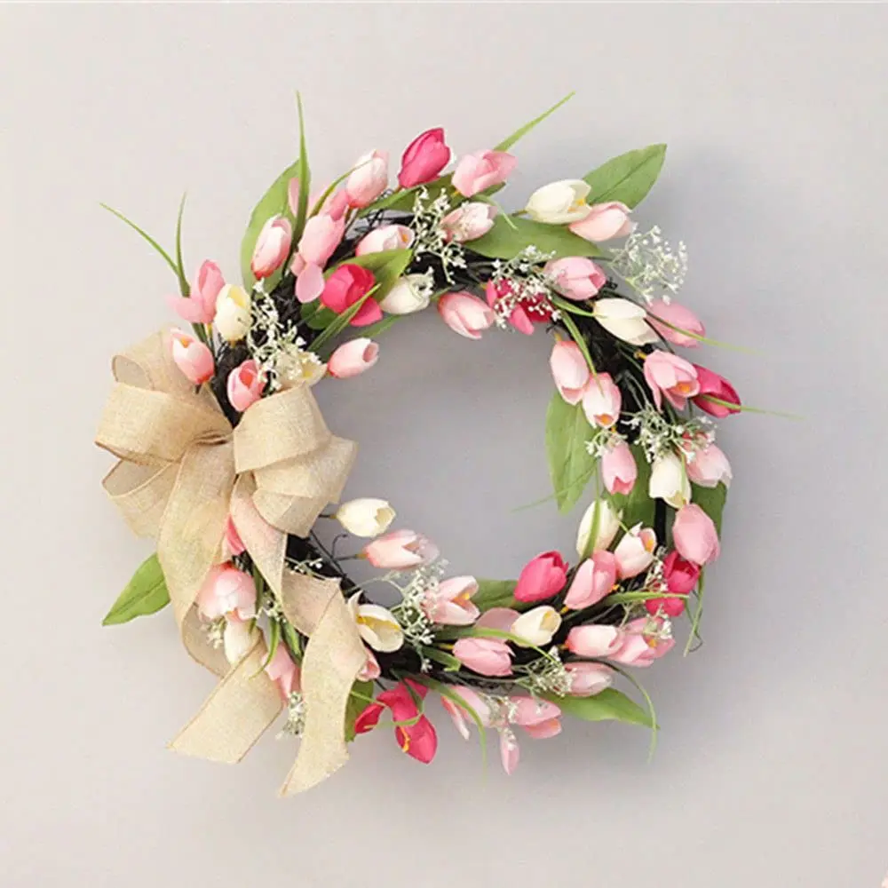Valentine's Day Easter Artificial Tulip Flowers Garland Wreath For Room Front Door Wreath Weeding Festival Wall Hanging Ornament
Valentine's Day Easter Artificial Tulip Flowers Garland Wreath For Room Front Door Wreath Weeding Festival Wall Hanging Ornament