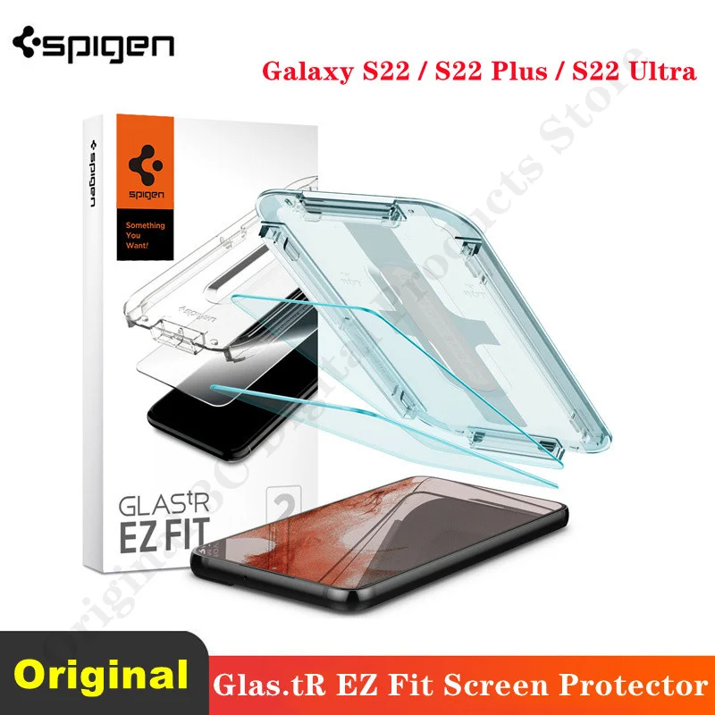 

For Samsung Galaxy S22/S22 Plus/S22 Ultra Screen Protector | Spigen [Glas.tR EZ Fit] Tempered Glass (2 Pieces)