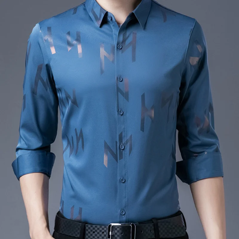 New Spring Autumn Men's Shirts Business Casual Print Long Sleeve Shirts Slim Fit Men Party Shirts High quality Tuxedo Shirts
New Spring Autumn Men's Shirts Business Casual Print Long Sleeve Shirts Slim Fit Men Party Shirts High quality Tuxedo Shirts