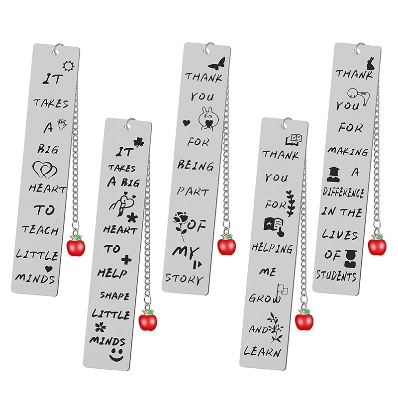 5Pcs Teacher Bookmark Thank You Bookmark With Pendant Classic Graduation Teacher Bookmark (Thank You For Being Part )
5Pcs Teacher Bookmark Thank You Bookmark With Pendant Classic Graduation Teacher Bookmark (Thank You For Being Part )