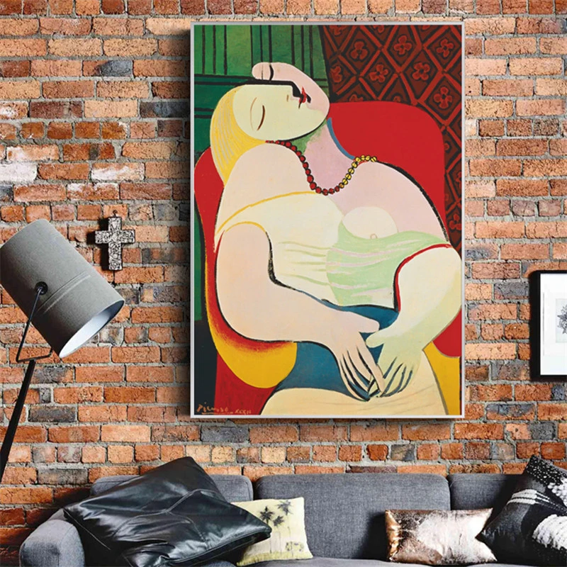 Painter Picasso's Dreaming Woman Abstract Canvas Painting and Nordic Style Wall Art Picture Poster Living Room Decoration
Painter Picasso's Dreaming Woman Abstract Canvas Painting and Nordic Style Wall Art Picture Poster Living Room Decoration