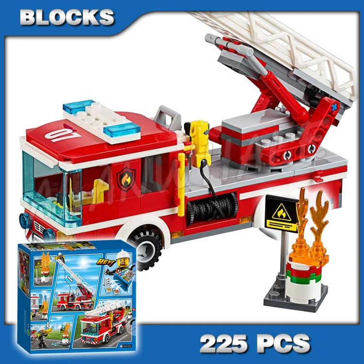 225pcs Urban Fire Ladder Truck Firefighter Extinguisher Oil Barrel 10828 Building Blocks Toy Bricks Compatible with Model
225pcs Urban Fire Ladder Truck Firefighter Extinguisher Oil Barrel 10828 Building Blocks Toy Bricks Compatible with Model