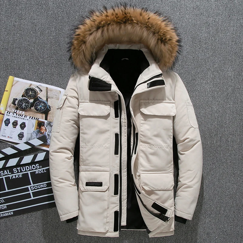 -30 Degree Winter Puffer Jacket Men Down Parkas White Duck Down Parkas Coat Fur Hooded Thick Warm Windbreaker Men Snow Overcoat
-30 Degree Winter Puffer Jacket Men Down Parkas White Duck Down Parkas Coat Fur Hooded Thick Warm Windbreaker Men Snow Overcoat