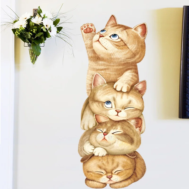 Cute Cat Cartoon Wall Stickers for Kids Children's Room Refrigerator Bathroom Decoration Waterproof Self-Adhesive Wallpaper
Cute Cat Cartoon Wall Stickers for Kids Children's Room Refrigerator Bathroom Decoration Waterproof Self-Adhesive Wallpaper