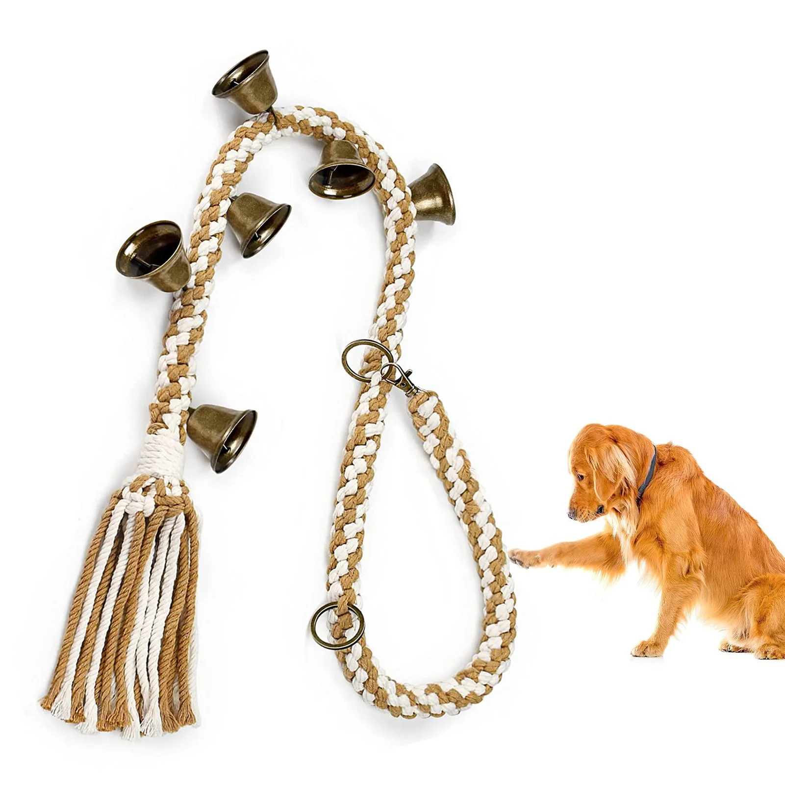 Dog Bell For Door Potty Training Hand-woven Potty Training Bells For Puppies Adjustable Long Door Bell Doggy Trainer Puppy 
Dog Bell For Door Potty Training Hand-woven Potty Training Bells For Puppies Adjustable Long Door Bell Doggy Trainer Puppy