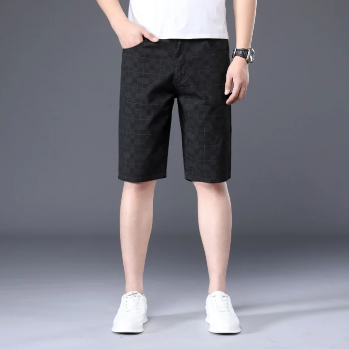 Мужские повседневные шорты в клетку, черные эластичные хлопковые деловые шорты, брендовая одежда 38, лето 2023
Мужские повседневные шорты в клетку, черные эластичные хлопковые деловые шорты, брендовая одежда 38, лето 2023