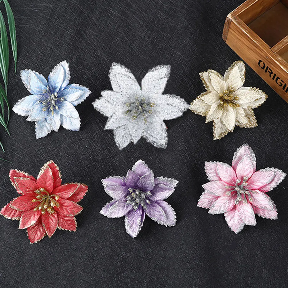 50pcs Craft Glitter Poinsettia Ornament Lifelike Festival Holiday Party Supplies Artificial Flower Christmas Decor New Year Home
50pcs Craft Glitter Poinsettia Ornament Lifelike Festival Holiday Party Supplies Artificial Flower Christmas Decor New Year Home