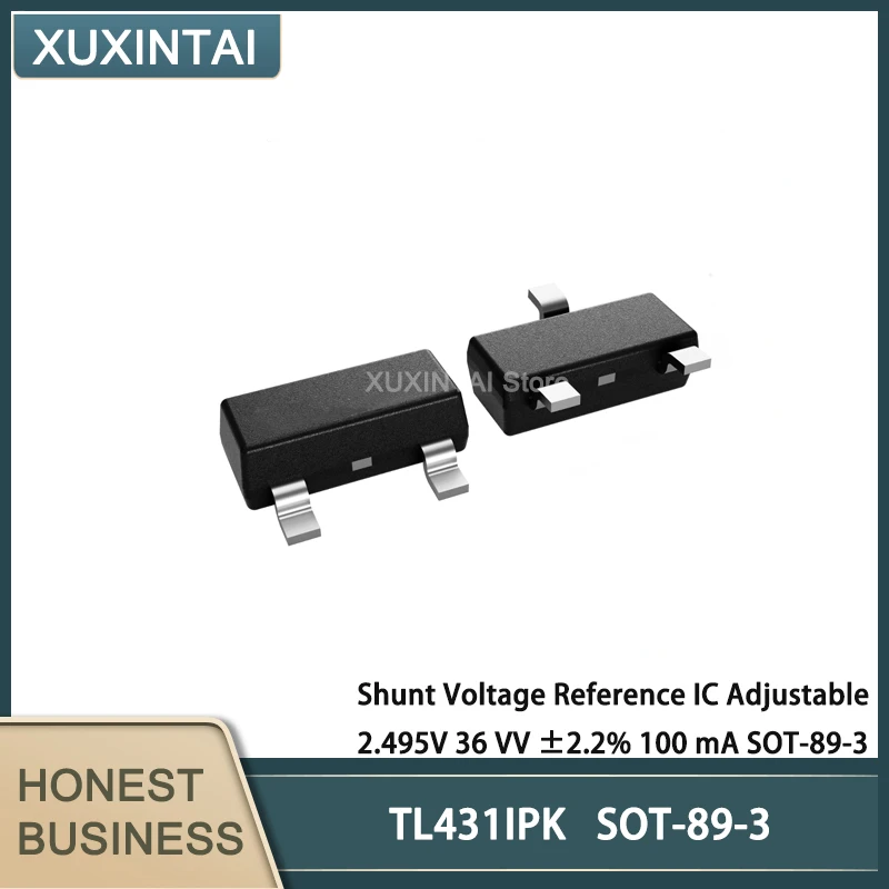 100Pcs/Lot TL431IPK TL431 Shunt Voltage Reference IC Adjustable 2.495V 36 VV ±2.2% 100 mA SOT-89-3 
100Pcs/Lot TL431IPK TL431 Shunt Voltage Reference IC Adjustable 2.495V 36 VV ±2.2% 100 mA SOT-89-3