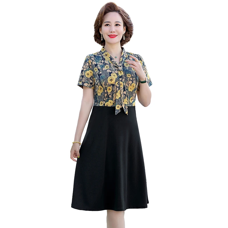 Women Summer Short sleeve Printed Dress Casual Mid-length Dress Mid-length Fashion Patchwork Streamer Print Vestidos
Women Summer Short sleeve Printed Dress Casual Mid-length Dress Mid-length Fashion Patchwork Streamer Print Vestidos