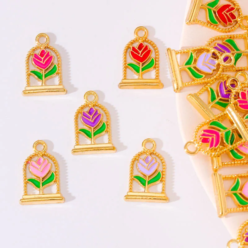 10Pcs Colorful Alloy Elegant Women's Necklace Earrings Rose Tulip Pendant Diy Bracelet Keychain Jewelry Handicraft Accessories
10Pcs Colorful Alloy Elegant Women's Necklace Earrings Rose Tulip Pendant Diy Bracelet Keychain Jewelry Handicraft Accessories