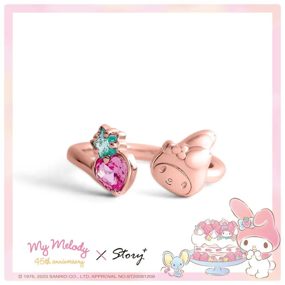 Anime Sanrio Ring Kawaii My Melody Accessories Cute Beauty Strawberry Sterling Silver Limited Jewelry Girlfriends Girls Gift
Anime Sanrio Ring Kawaii My Melody Accessories Cute Beauty Strawberry Sterling Silver Limited Jewelry Girlfriends Girls Gift