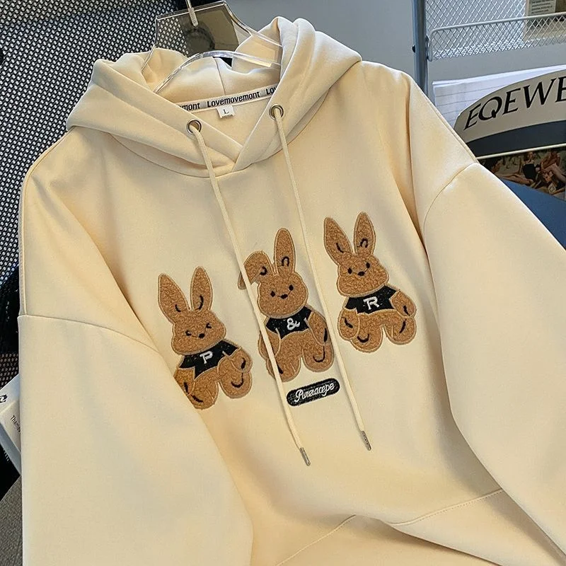 Streetwear Vintage Rabbit Embroidery Hoodie Loose Oversized Sweatshirt Thicken Warm Winter Clothes Korean Preppy Casual Y2K Tops
Streetwear Vintage Rabbit Embroidery Hoodie Loose Oversized Sweatshirt Thicken Warm Winter Clothes Korean Preppy Casual Y2K Tops