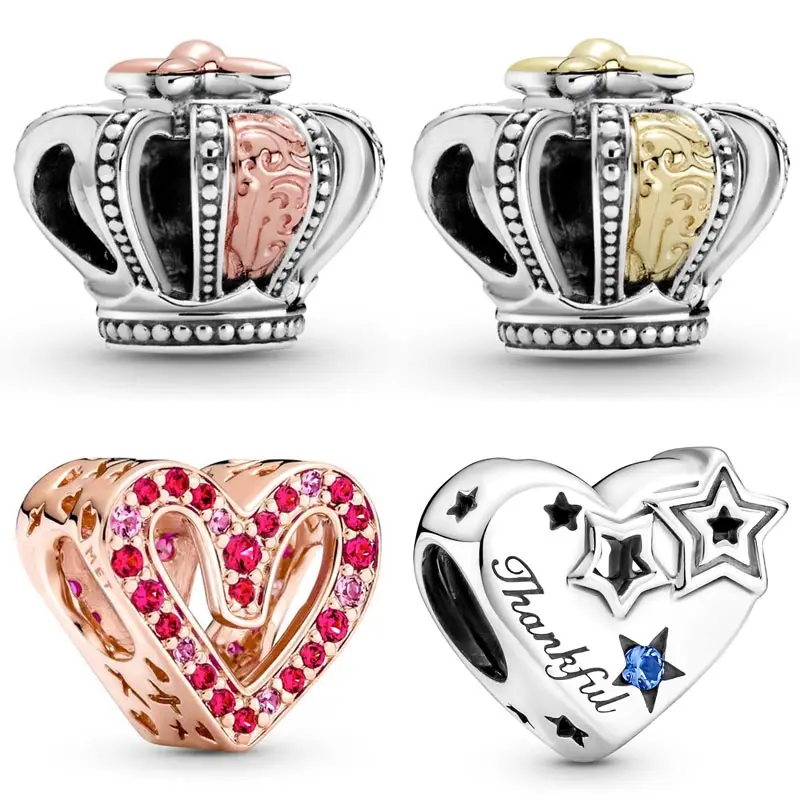 Sparkling Red & Pink Heart & Stars Two-tone Regal Bead 925 Sterling Silver Charm Fit Bracelet DIY Jewelry
Sparkling Red & Pink Heart & Stars Two-tone Regal Bead 925 Sterling Silver Charm Fit Bracelet DIY Jewelry