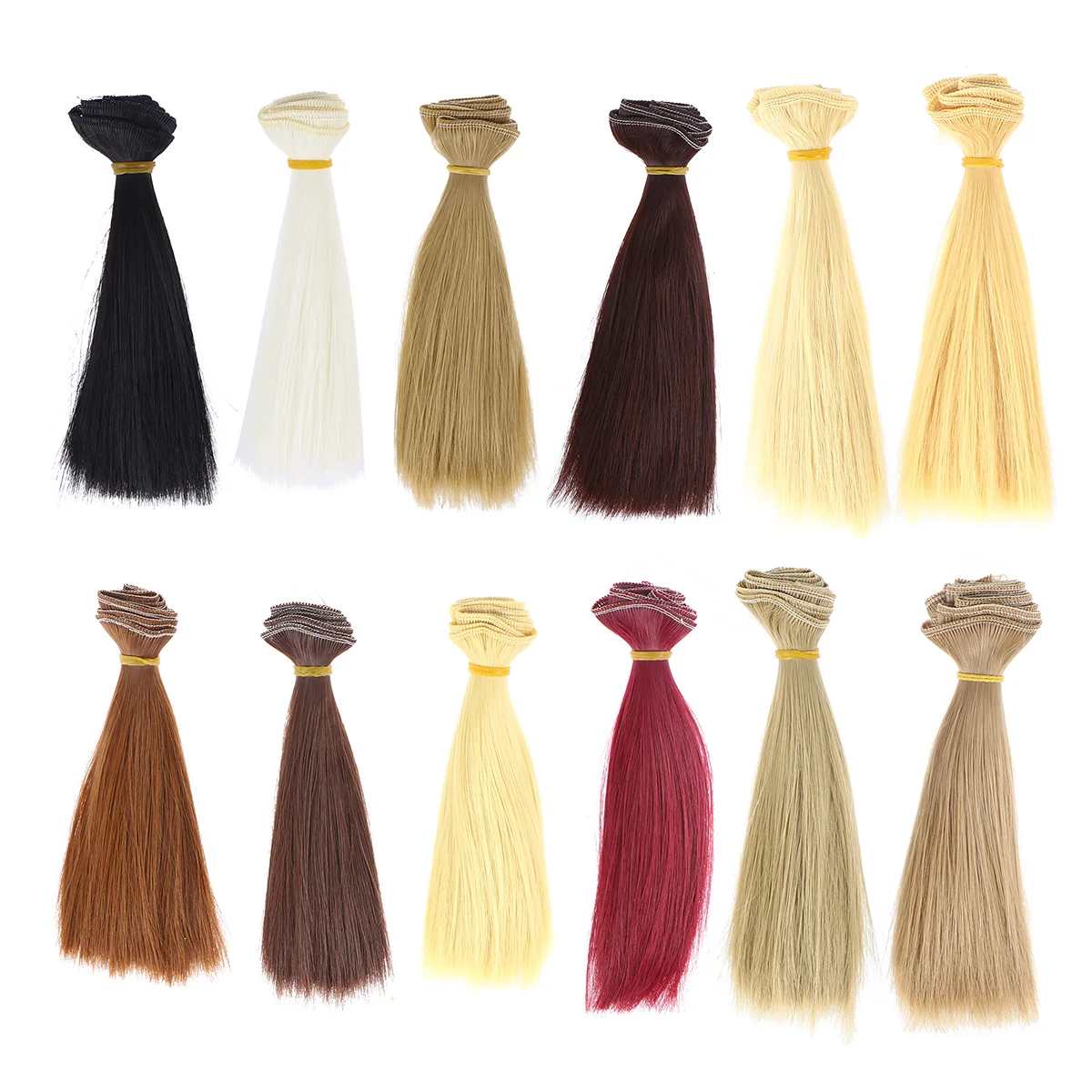 12pcs Heat Resistant Straight Hair Handcraft DIY Wigs Weft Hair Extensions - 100x15cm Dolls accessories
12pcs Heat Resistant Straight Hair Handcraft DIY Wigs Weft Hair Extensions - 100x15cm Dolls accessories