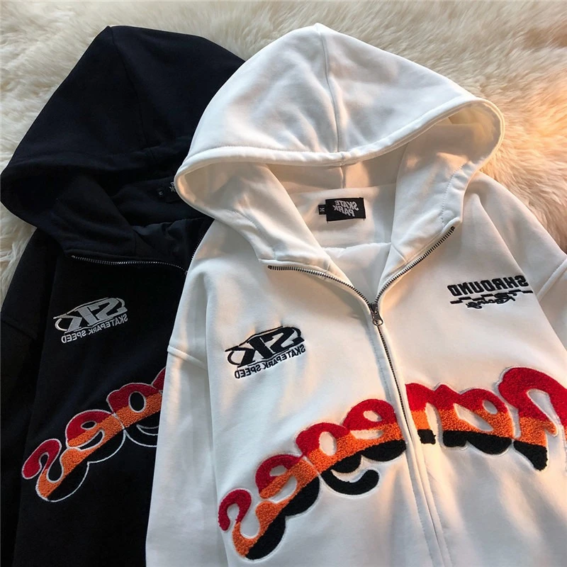 Winter Women's Fashion Embroidered Jacket Harajuku Casual Personality Couple Hooded Zipper Jacket
Winter Women's Fashion Embroidered Jacket Harajuku Casual Personality Couple Hooded Zipper Jacket
