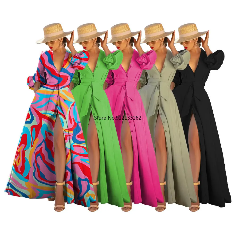 African Dresses for Women Spring Elegant African Women Long Sleeve V-neck Polyester Long Dress Maxi Dress S-3XL African Clothes
African Dresses for Women Spring Elegant African Women Long Sleeve V-neck Polyester Long Dress Maxi Dress S-3XL African Clothes