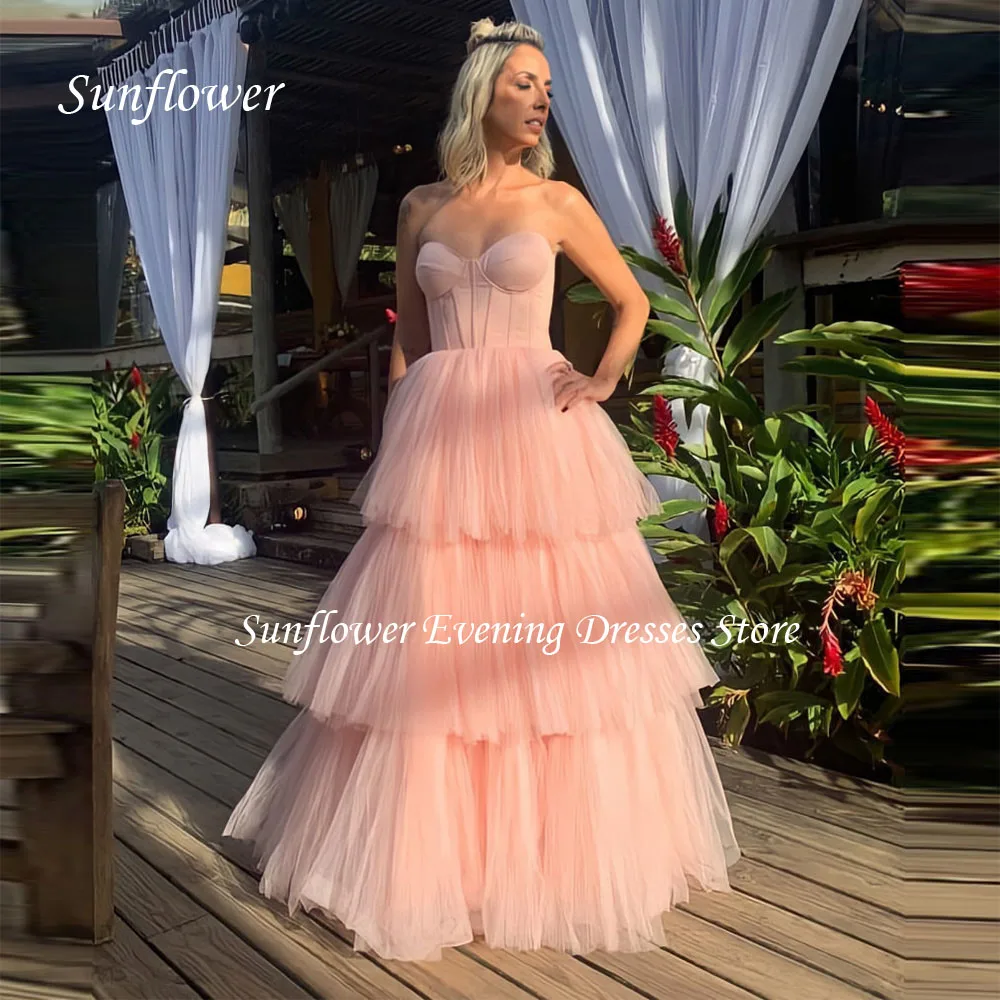 

Женское вечернее платье с подсолнухом, облегающее ТРАПЕЦИЕВИДНОЕ платье в пол из фатина в несколько рядов, модель 2023, свадебное платье на заказ