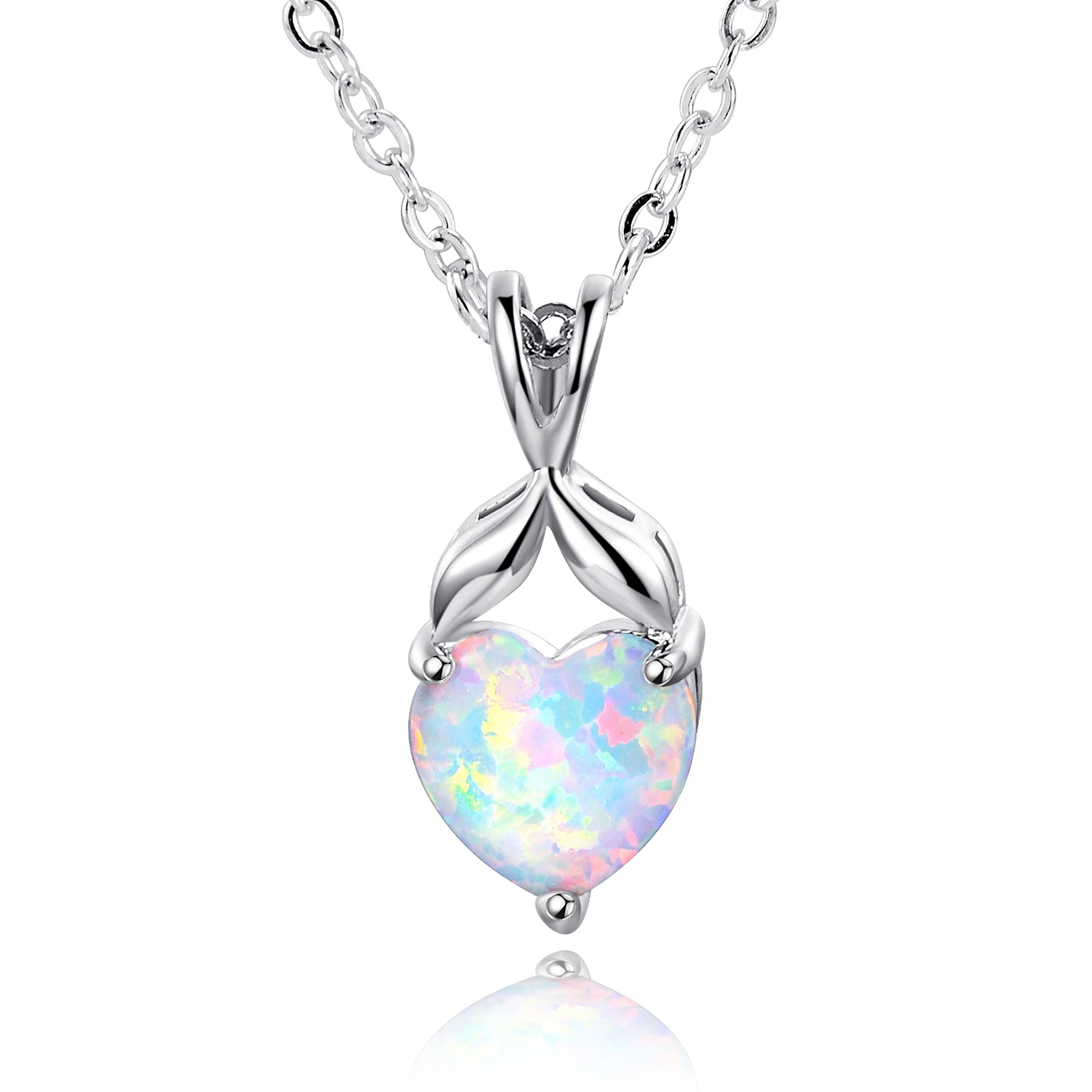GEMSME 8MM Heart Shape Necklace White Opal Pendant Necklaces 18K White Gold Plated For Women Wedding Jewelry Girl Gift
GEMSME 8MM Heart Shape Necklace White Opal Pendant Necklaces 18K White Gold Plated For Women Wedding Jewelry Girl Gift