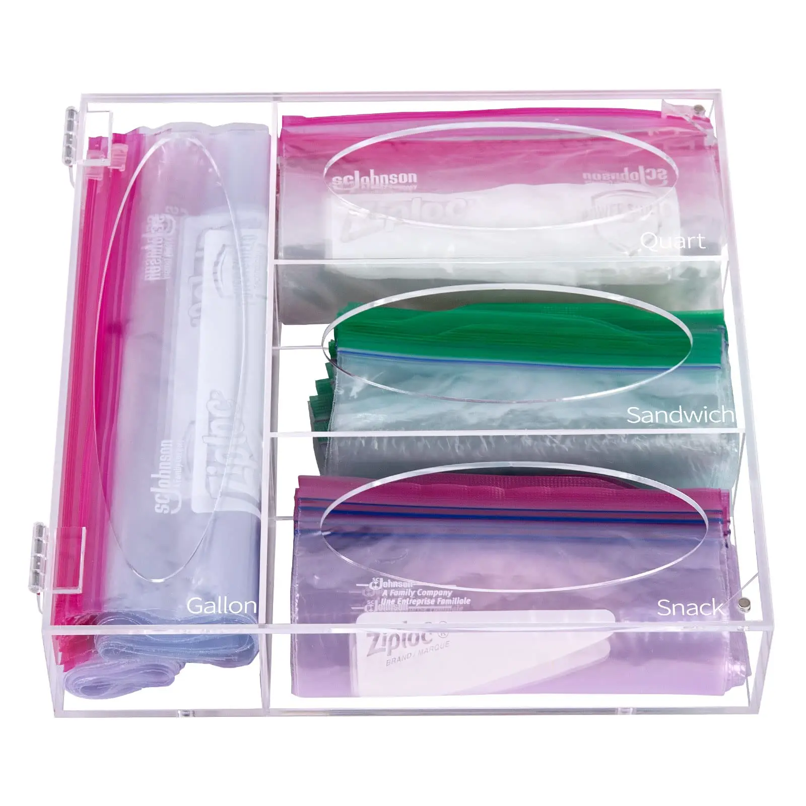 Food Bag Storage Organizer, Acrylic Kitchen Drawer Baggie Box for Ziploc, Solimo, Hefty, Glad, Compatible with Gallon, Slider Q
Food Bag Storage Organizer, Acrylic Kitchen Drawer Baggie Box for Ziploc, Solimo, Hefty, Glad, Compatible with Gallon, Slider Q