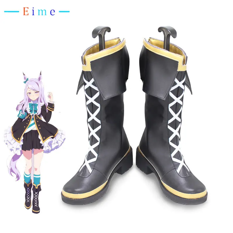 

Game Umamusume: Pretty Derby Mejiro McQueen Cosplay Shoes Halloween Carnival Boots Cosplay Prop PU Leather Shoes Custom Made