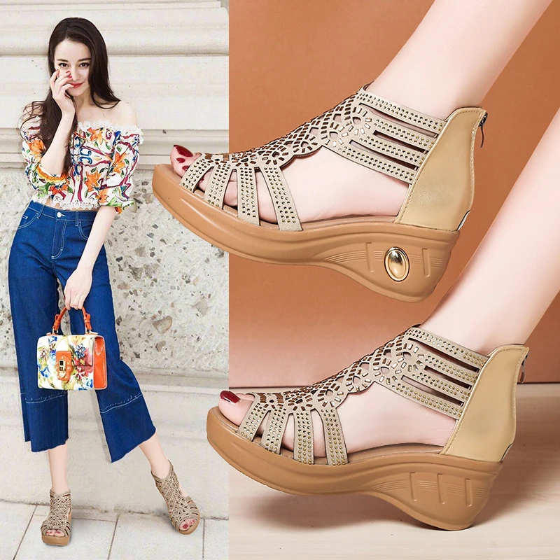 New Fashion Wedge Sandals Women Summer Shoes Elegant Ladies Rome Sandals Female Sandalias Black Wedge Heels
New Fashion Wedge Sandals Women Summer Shoes Elegant Ladies Rome Sandals Female Sandalias Black Wedge Heels