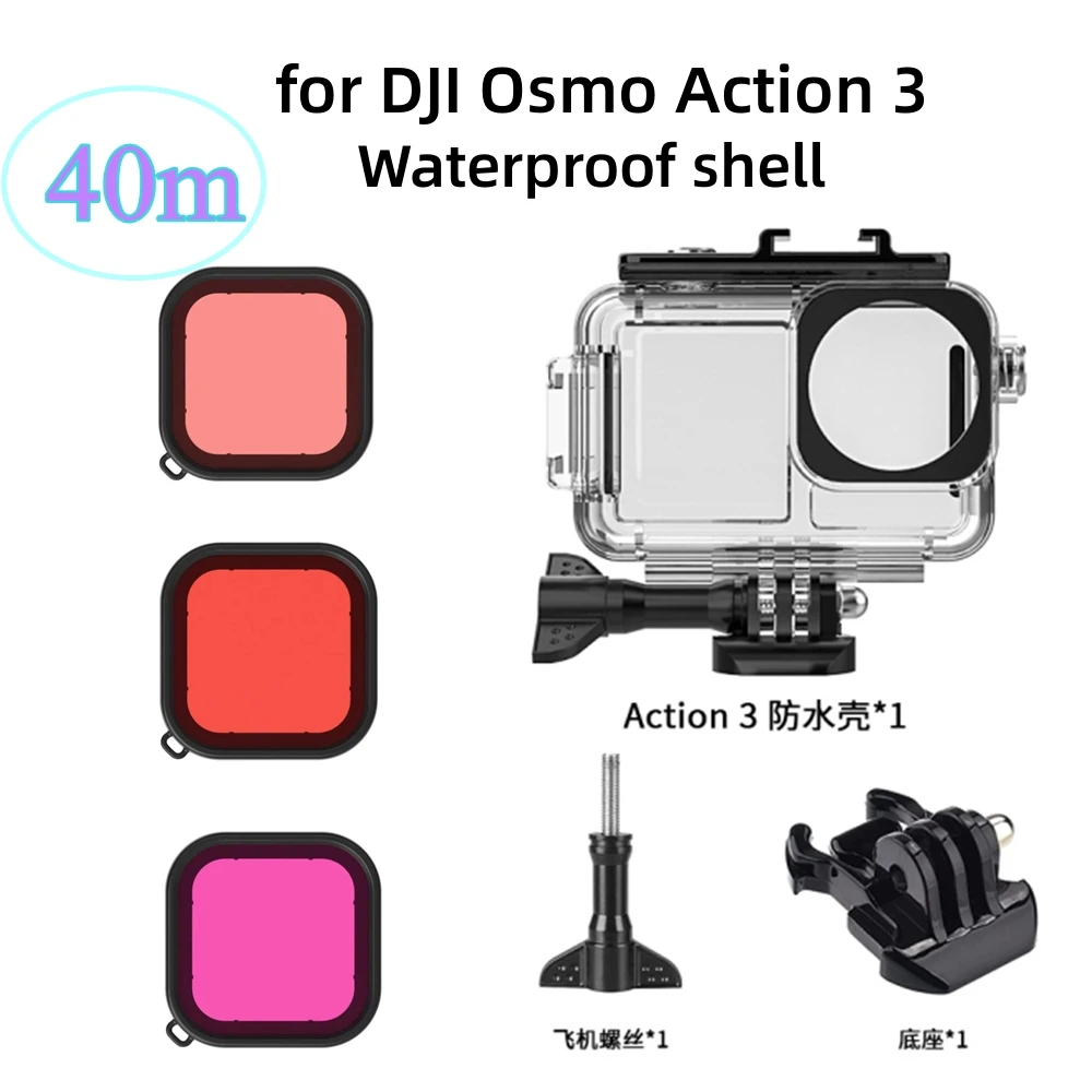 For DJI OSMO Action 3 Waterproof Case Diving Protective Shell 40m Depth Waterproof Protective Shell Accessories
For DJI OSMO Action 3 Waterproof Case Diving Protective Shell 40m Depth Waterproof Protective Shell Accessories
