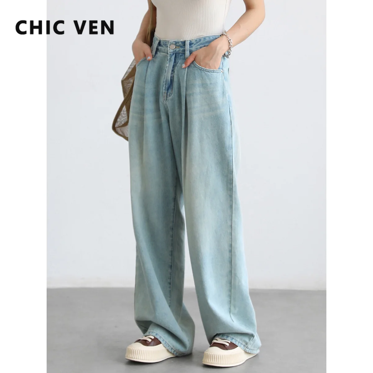 CHIC VEN Women's Jeans Blue High Waisted Denim Pants Streetwear Wide Leg Jeans for Women Female Trousers Spring Summer 2022
CHIC VEN Women's Jeans Blue High Waisted Denim Pants Streetwear Wide Leg Jeans for Women Female Trousers Spring Summer 2022