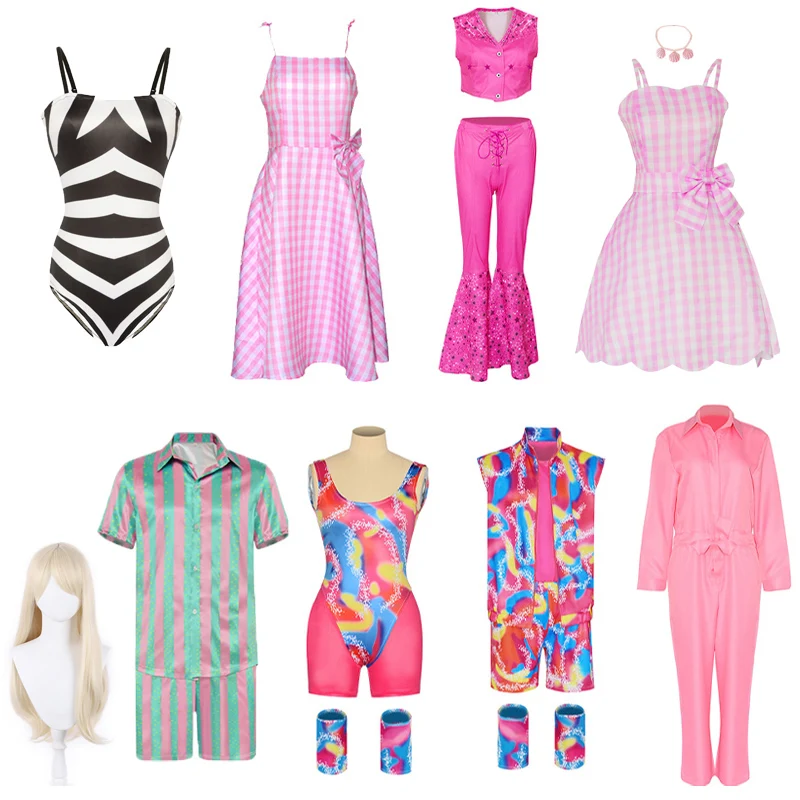 Movie Ken Margot Robbie Babie Princess Cosplay Costume Pink Clothes Top Pants Prince Ken Full Set Women Halloween Carnival Party
Movie Ken Margot Robbie Babie Princess Cosplay Costume Pink Clothes Top Pants Prince Ken Full Set Women Halloween Carnival Party