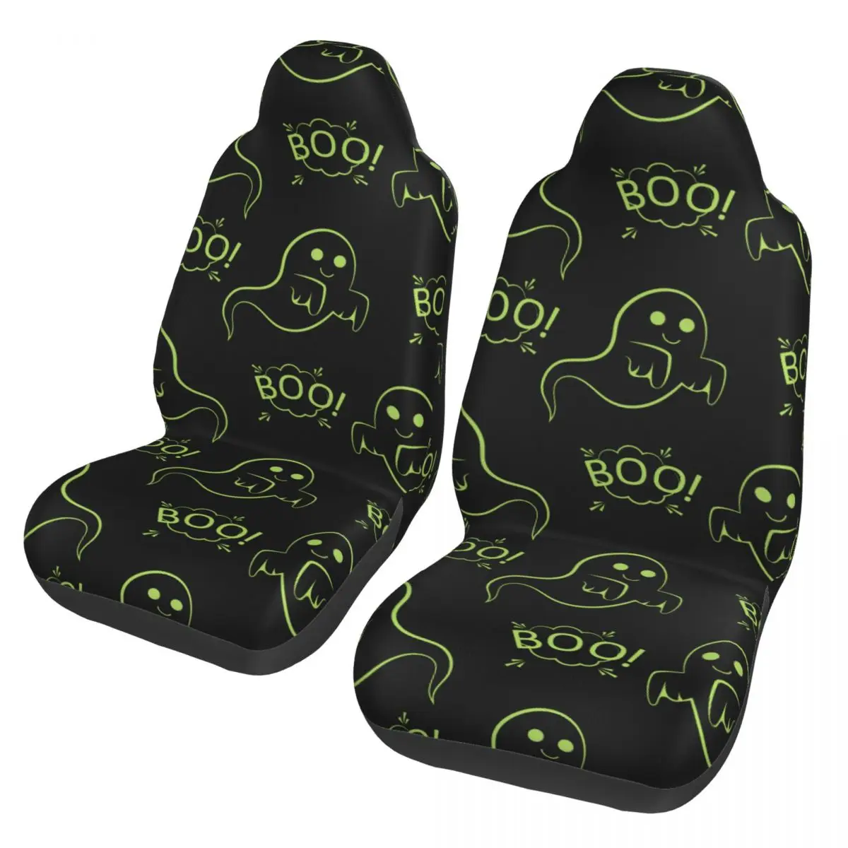 

Spooky Ghost Halloween Universal Car Seat Cover Four Seasons Women Boo Car Seat Covers Polyester Fishing