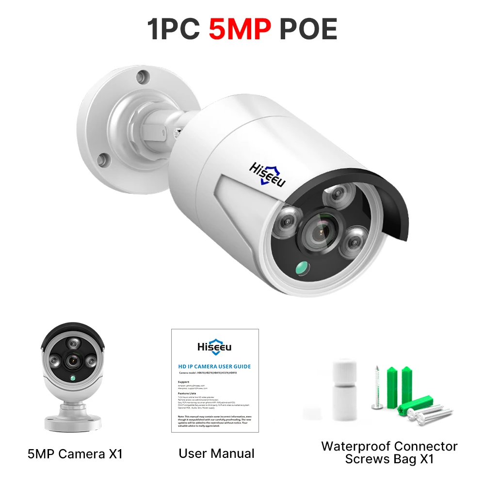 Hiseeu H.265 POE 4MP 5MP Система безопасности
Hiseeu H.265 POE 4MP 5MP Система безопасности