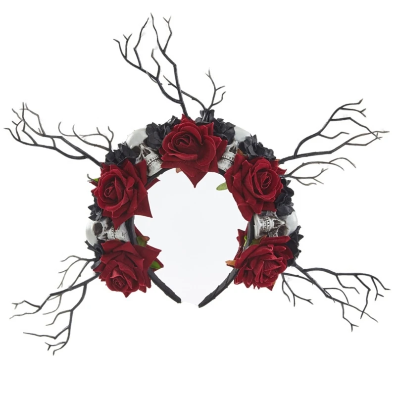 N58F Goth Flower Crowns Tree Branch Headband Skull Headband Flower Antlers
N58F Goth Flower Crowns Tree Branch Headband Skull Headband Flower Antlers