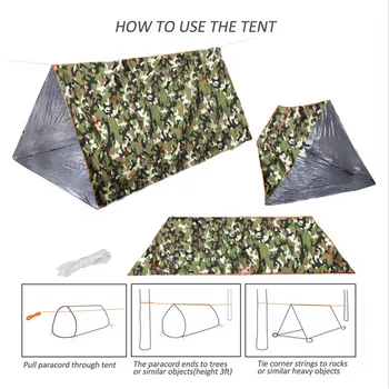 Outdoor Emergency Tent Windproof Survival Tent Emergency Supplies Lightweight Emergency Rescue Shelter Camping Hiking Climbing