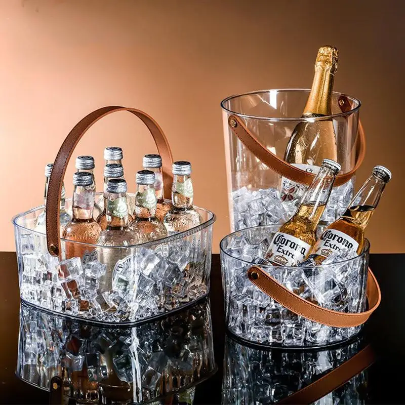 Home Outdoor Ice Bucket Transparent Portable Fruit Champagne Beer Mineral Water Fruit Summer Plastic Ice Bucket Ice
Home Outdoor Ice Bucket Transparent Portable Fruit Champagne Beer Mineral Water Fruit Summer Plastic Ice Bucket Ice
