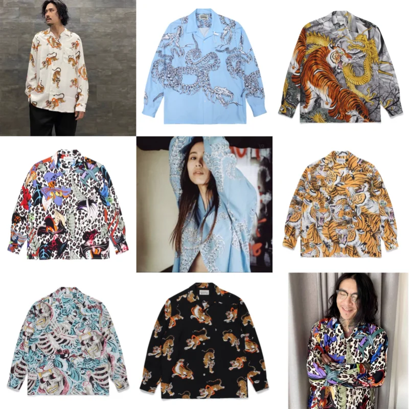 High Quality WACKO MARIA Tiger Leopard Dragon Print Hawaii Long Sleeve Shirt American Men Women Street Couple Shirt Wacko Marla
High Quality WACKO MARIA Tiger Leopard Dragon Print Hawaii Long Sleeve Shirt American Men Women Street Couple Shirt Wacko Marla