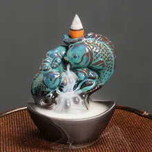 Ceramic High Mountain Flowing Water Backflow Incense Burner Creative Incense Burner for Home Decoration Traditional Handicrafts