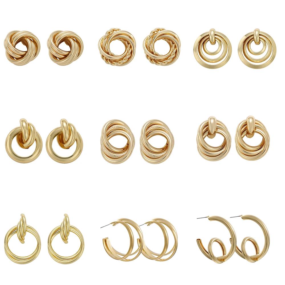 1PRS Alloy Metal Geometric Cool Punk Gold Stud Earrings for Women OL Fashion Trendy Simple Gold Metal Korean Fashion Earrings 
1PRS Alloy Metal Geometric Cool Punk Gold Stud Earrings for Women OL Fashion Trendy Simple Gold Metal Korean Fashion Earrings