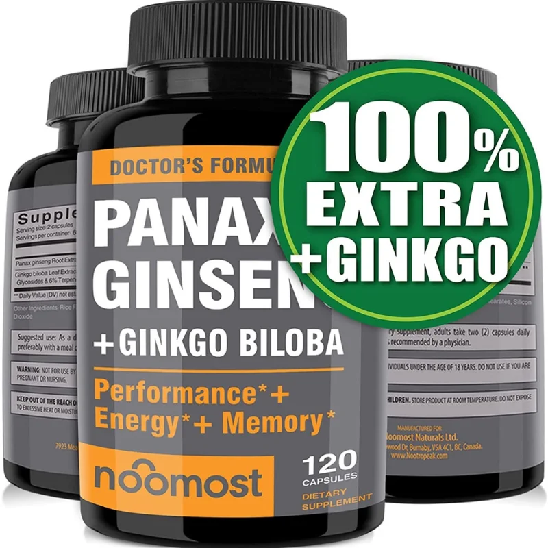 Ginseng Root Extract Powder + Ginkgo Biloba 60mg, Men's & Women's Energy Focus, Support Endurance, Anti-Fatigue
Ginseng Root Extract Powder + Ginkgo Biloba 60mg, Men's & Women's Energy Focus, Support Endurance, Anti-Fatigue