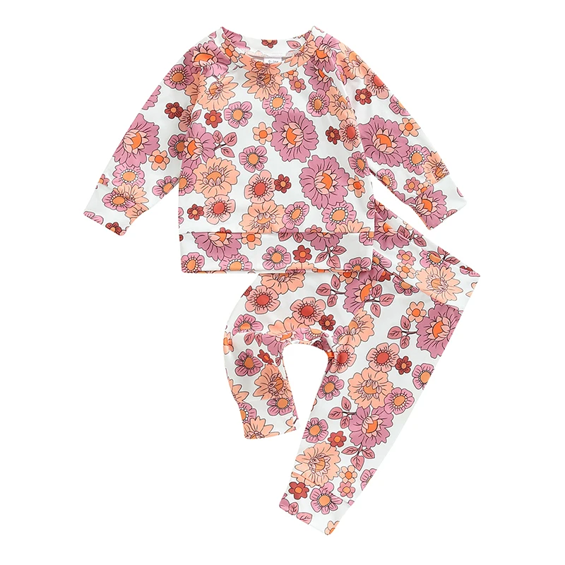 Baby Girls Fall Outfit Floral Print Long Sleeve Pullover T-shirt and Stretch Casual Pants Set
Baby Girls Fall Outfit Floral Print Long Sleeve Pullover T-shirt and Stretch Casual Pants Set
