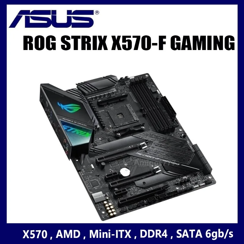 

Socket AM4 Asus ROG STRIX X570-F GAMING Motherboard AMD X570 128GB PCI-E 4.0 HDMI-Compatible Display Desktop Placa-Mãe AM4 ATX