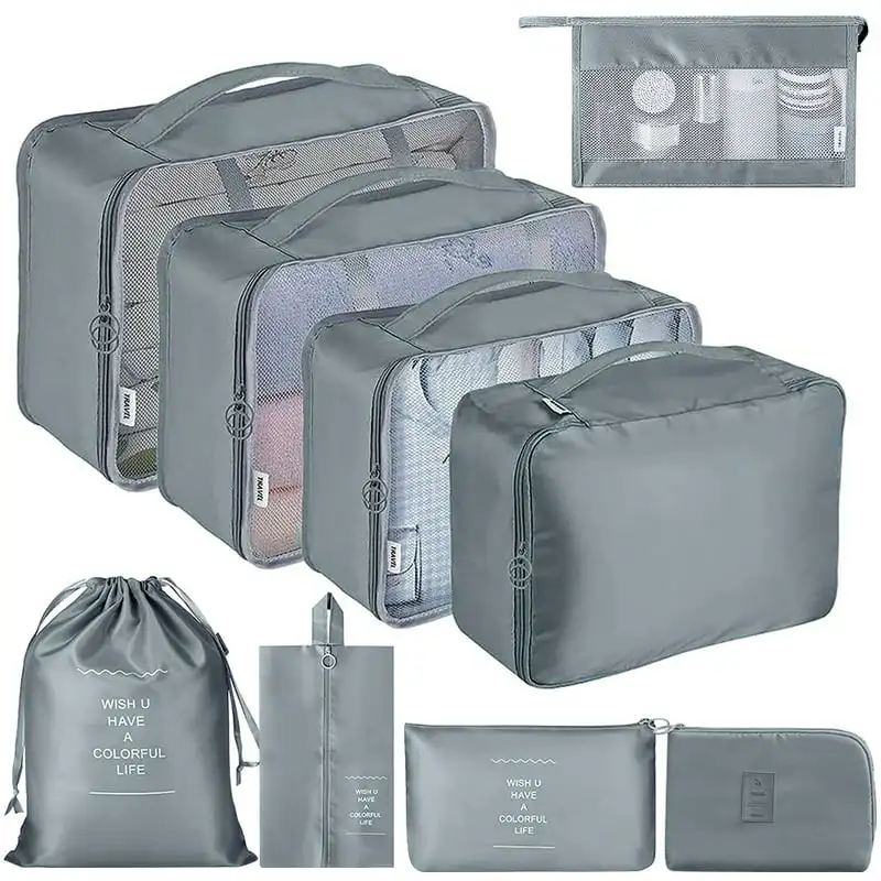 New Ultimate Lightweight Gray 9Pcs Foldable Packing Cubes Travel Suitcase Organizer Bag for Luggage Storage, Saving Space and Ti
New Ultimate Lightweight Gray 9Pcs Foldable Packing Cubes Travel Suitcase Organizer Bag for Luggage Storage, Saving Space and Ti