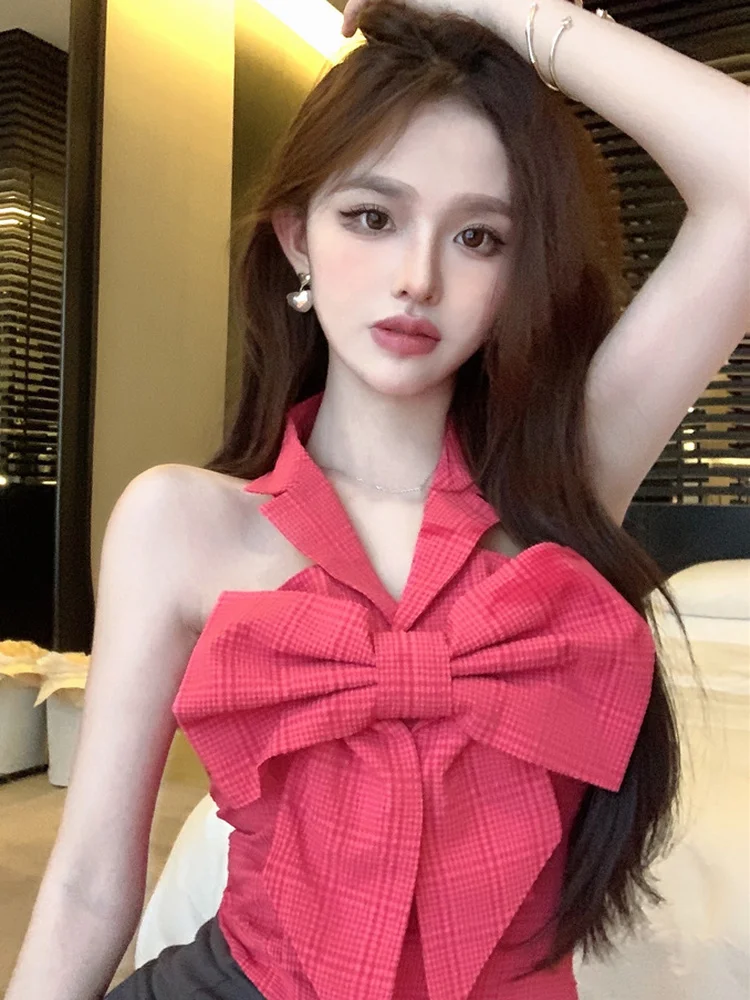 Y2k Harajuku Gothic Street Aesthetic Tshirt Vintage Rose Red Plaid Vest Tops Ladies Summer Bow Chic Halter Sleeveless Camisole
Y2k Harajuku Gothic Street Aesthetic Tshirt Vintage Rose Red Plaid Vest Tops Ladies Summer Bow Chic Halter Sleeveless Camisole