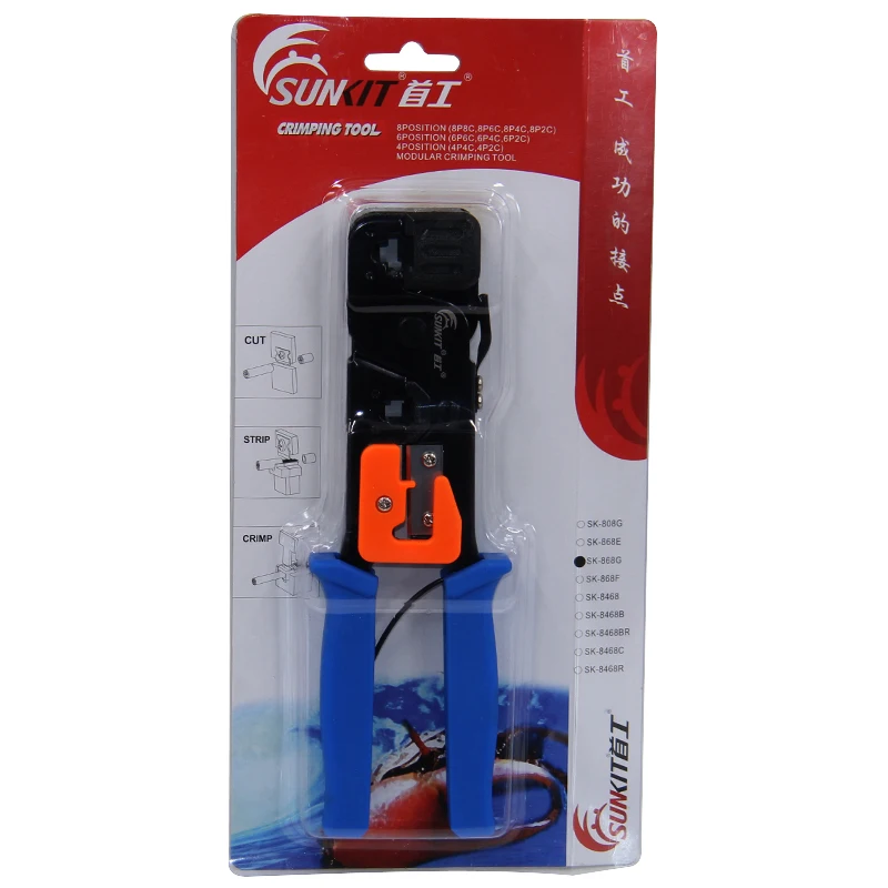 Shougong Sk-868g Network Cable Pliers Sk868g Crystal Head Dual Purpose Computer Network Pliers Crystal Head 
Shougong Sk-868g Network Cable Pliers Sk868g Crystal Head Dual Purpose Computer Network Pliers Crystal Head