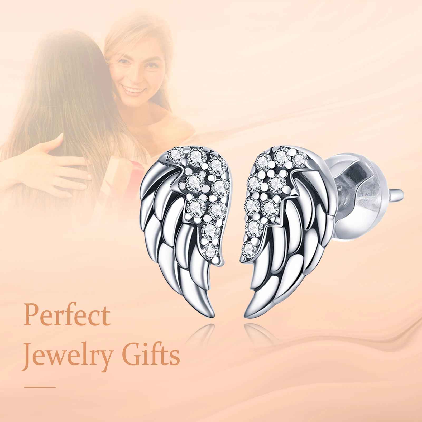 Erizteya Angel Vintage Wings Stud Earrings Silver Plated Original Stud Earring Christmas Zircon Jewelry Party Gift for Women
Erizteya Angel Vintage Wings Stud Earrings Silver Plated Original Stud Earring Christmas Zircon Jewelry Party Gift for Women