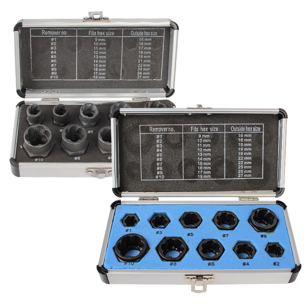 Car Tool Kit Damaged Screw Extractor 10pcs/Set Bolt Nut Remover Bolt Nut Removal Socket Tool Hand Tools Kit
Car Tool Kit Damaged Screw Extractor 10pcs/Set Bolt Nut Remover Bolt Nut Removal Socket Tool Hand Tools Kit