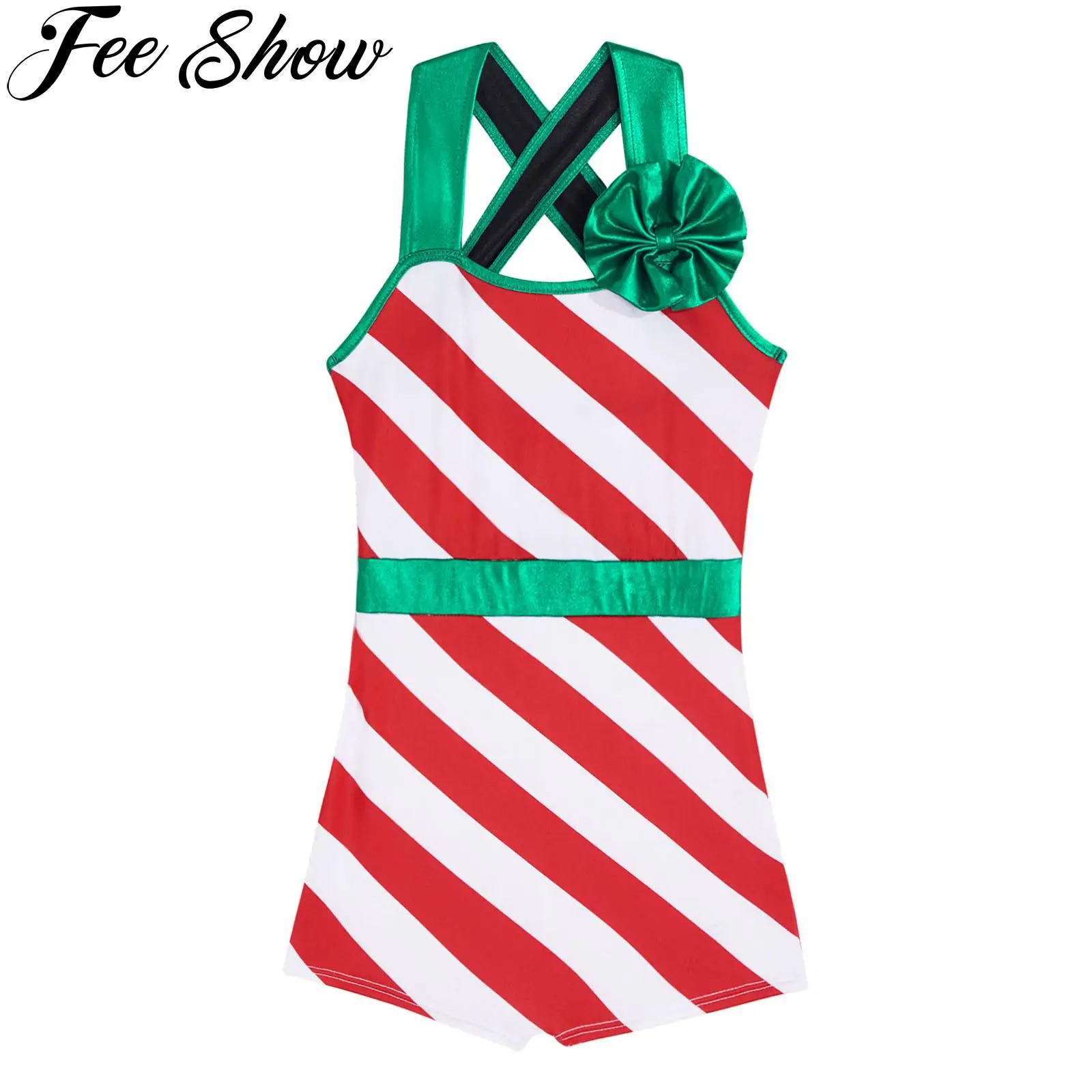 Kids Girls Candy Cane Christmas Costume One Piece Striped Criss Cross Back Tank Unitard Jumpsuit for Xmas Dance Festive Outfit
Kids Girls Candy Cane Christmas Costume One Piece Striped Criss Cross Back Tank Unitard Jumpsuit for Xmas Dance Festive Outfit
