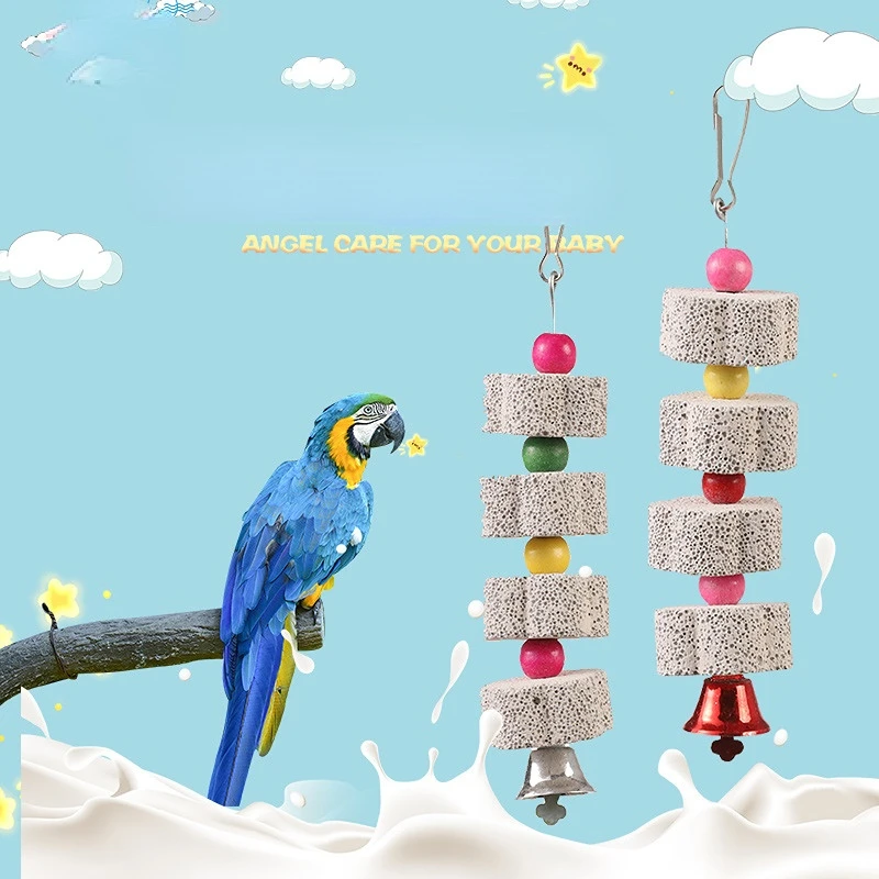 

Parrot Molar Stone Mineral Pet Supplies Bird Cage Toy Grinding Stone Flower Shape Hang Style Parakeet Toy for Parrot